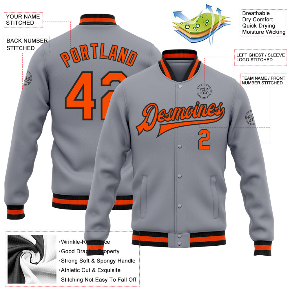 Baltimore Orioles Black And White Bomber Varsity Jacket