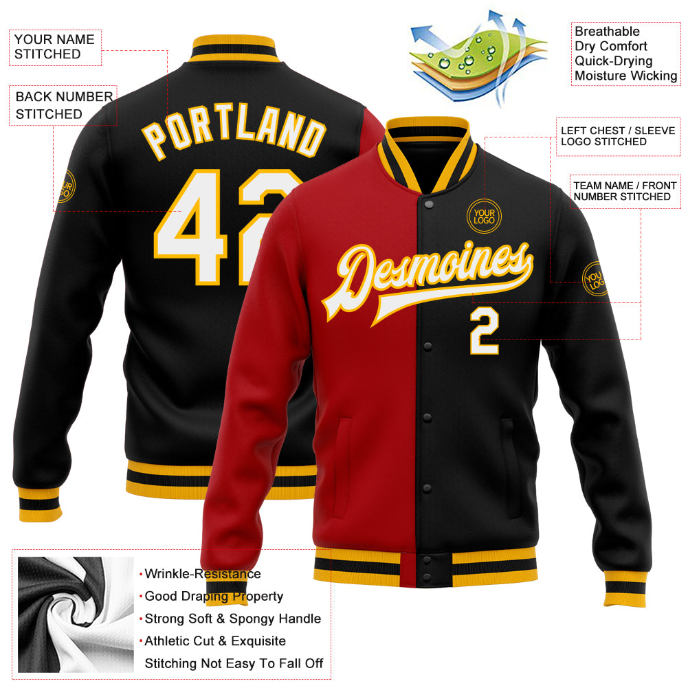 Fashionable black varsity jacket yellow For Comfort And Style