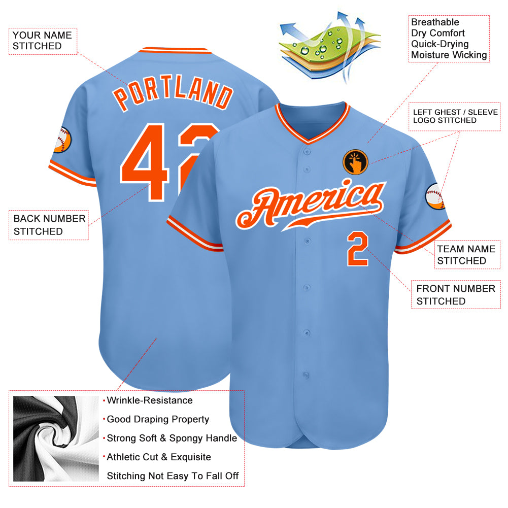 Custom Brown Orange-White Authentic Baseball Jersey – CustomJerseysPro