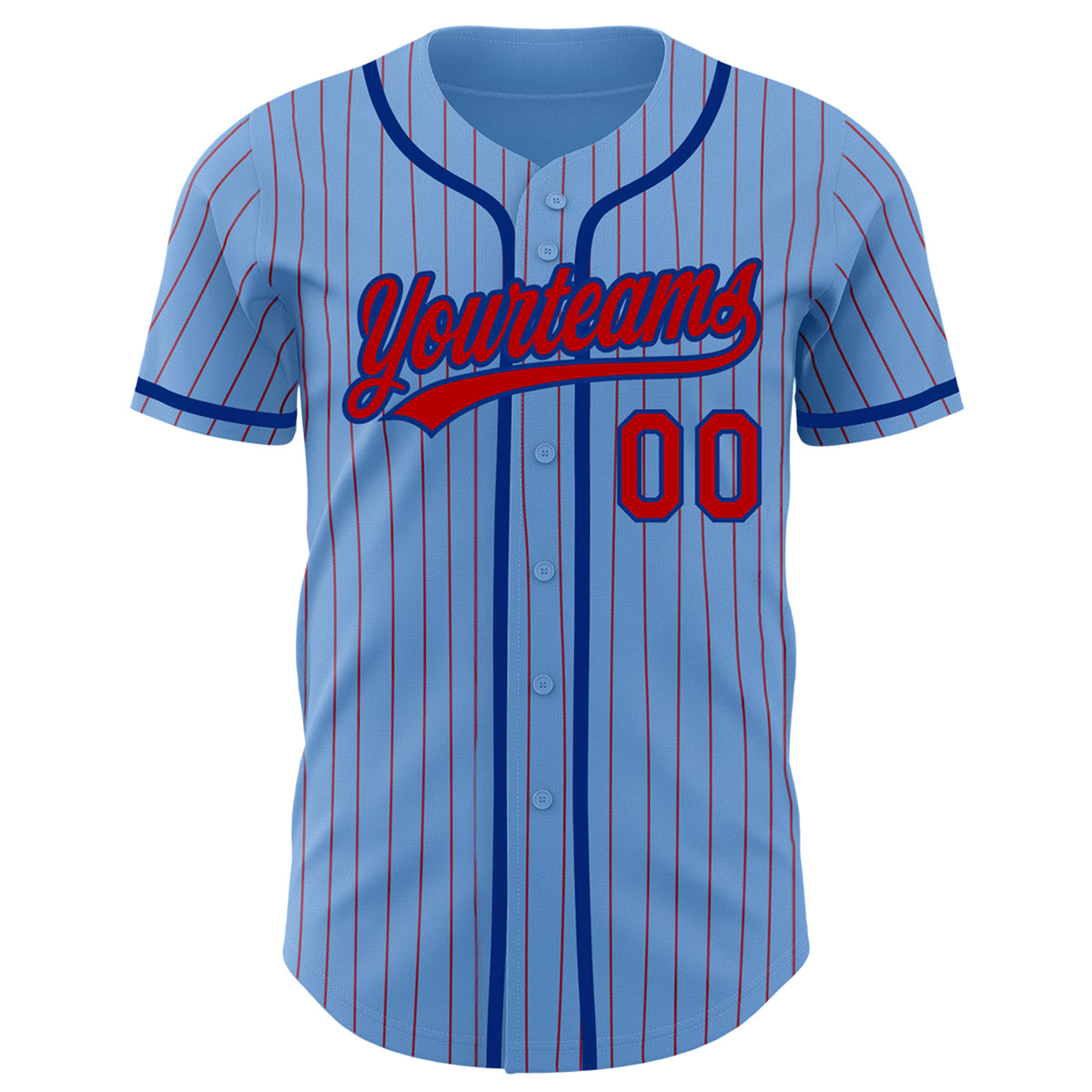 Cheap Custom Red White-Light Blue Authentic Baseball Jersey Free