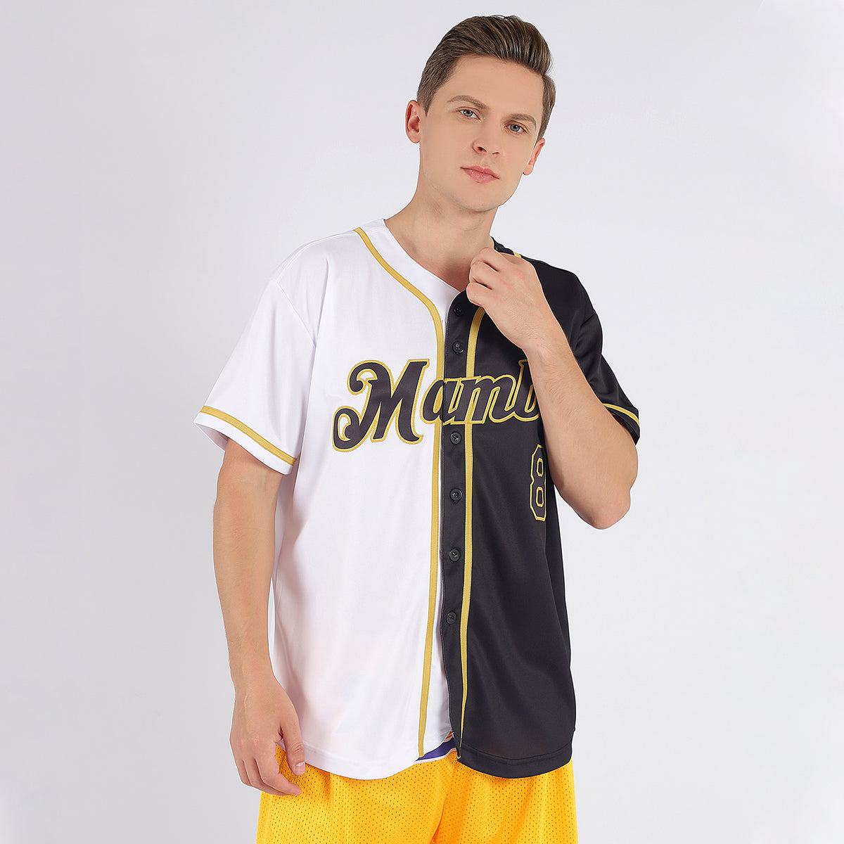 Sale Build Light Blue Baseball Authentic White Split Fashion Jersey Black –  CustomJerseysPro