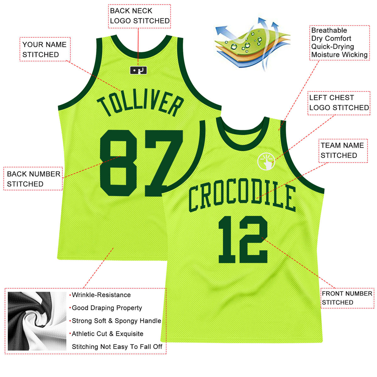 lime green basketball jersey