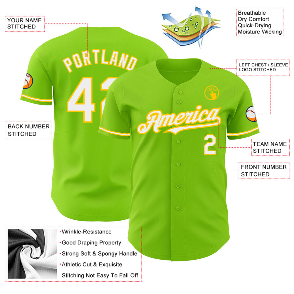 Custom Black Black-Neon Green Authentic Baseball Jersey – CustomJerseysPro