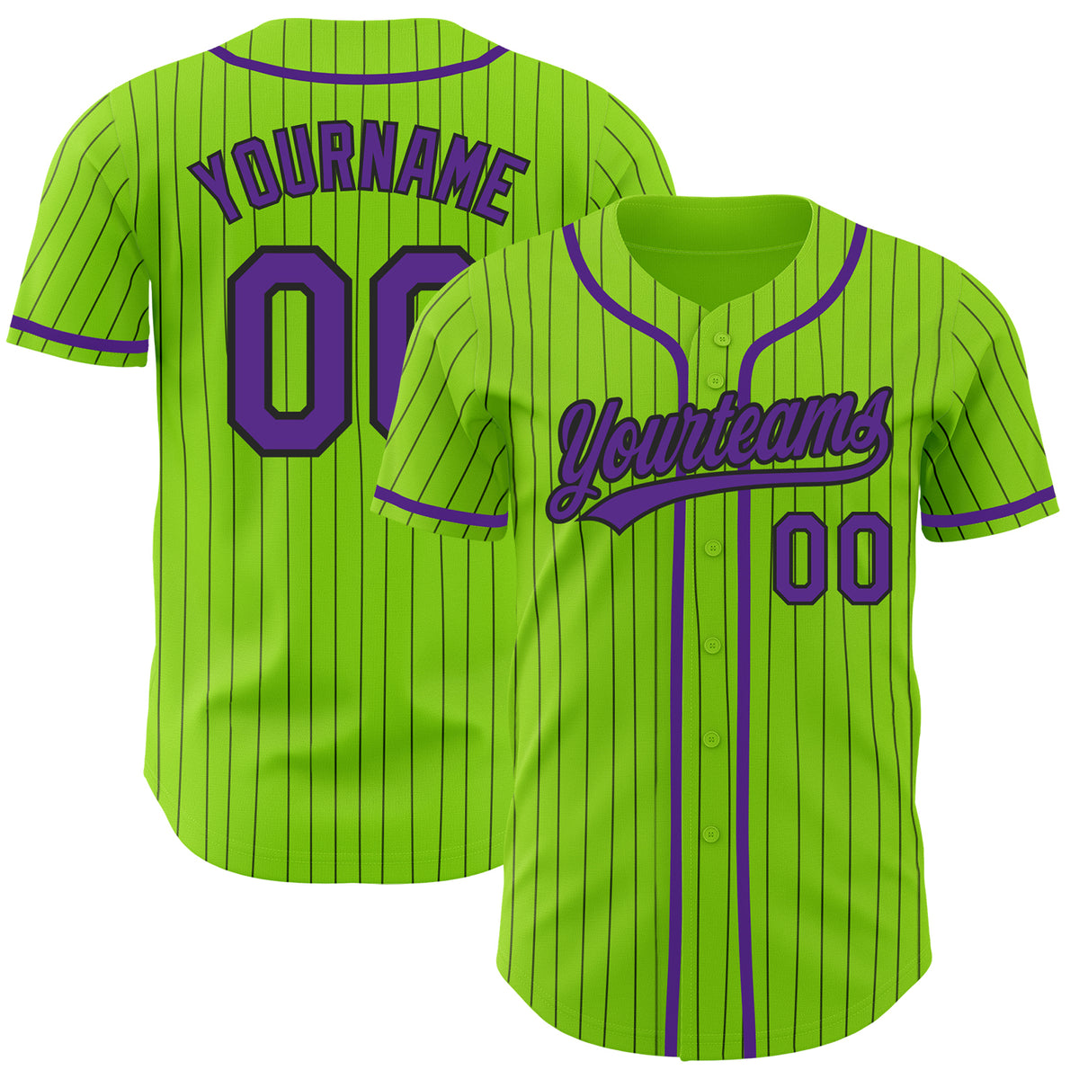 Cheap Custom Neon Green Black Pinstripe Pink-Black Authentic Baseball Jersey  Free Shipping – CustomJerseysPro