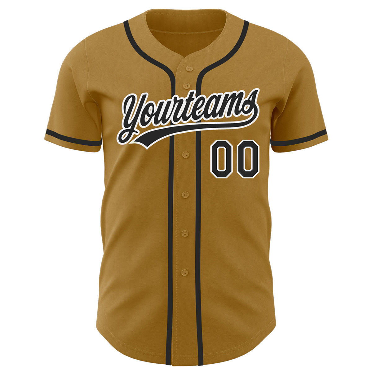 Custom Baseball Jersey Black Black-Old Gold Authentic Men's Size:XL