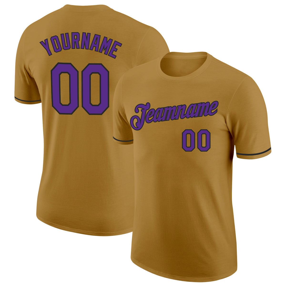 Cheap Custom Purple Purple-Old Gold Performance T-Shirt Free Shipping –  CustomJerseysPro