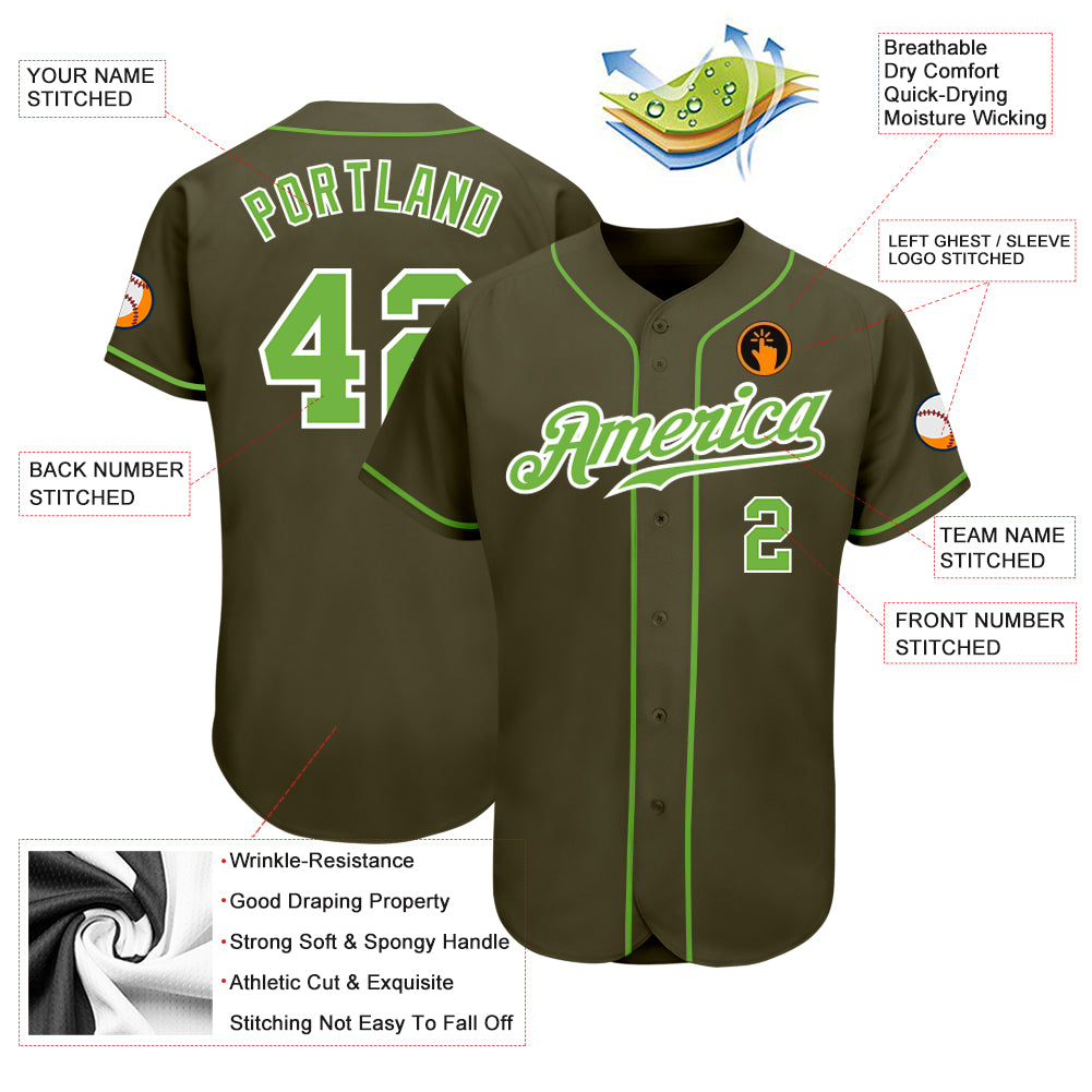 Custom Camo Green-Gold Authentic Salute To Service Baseball Jersey –  CustomJerseysPro