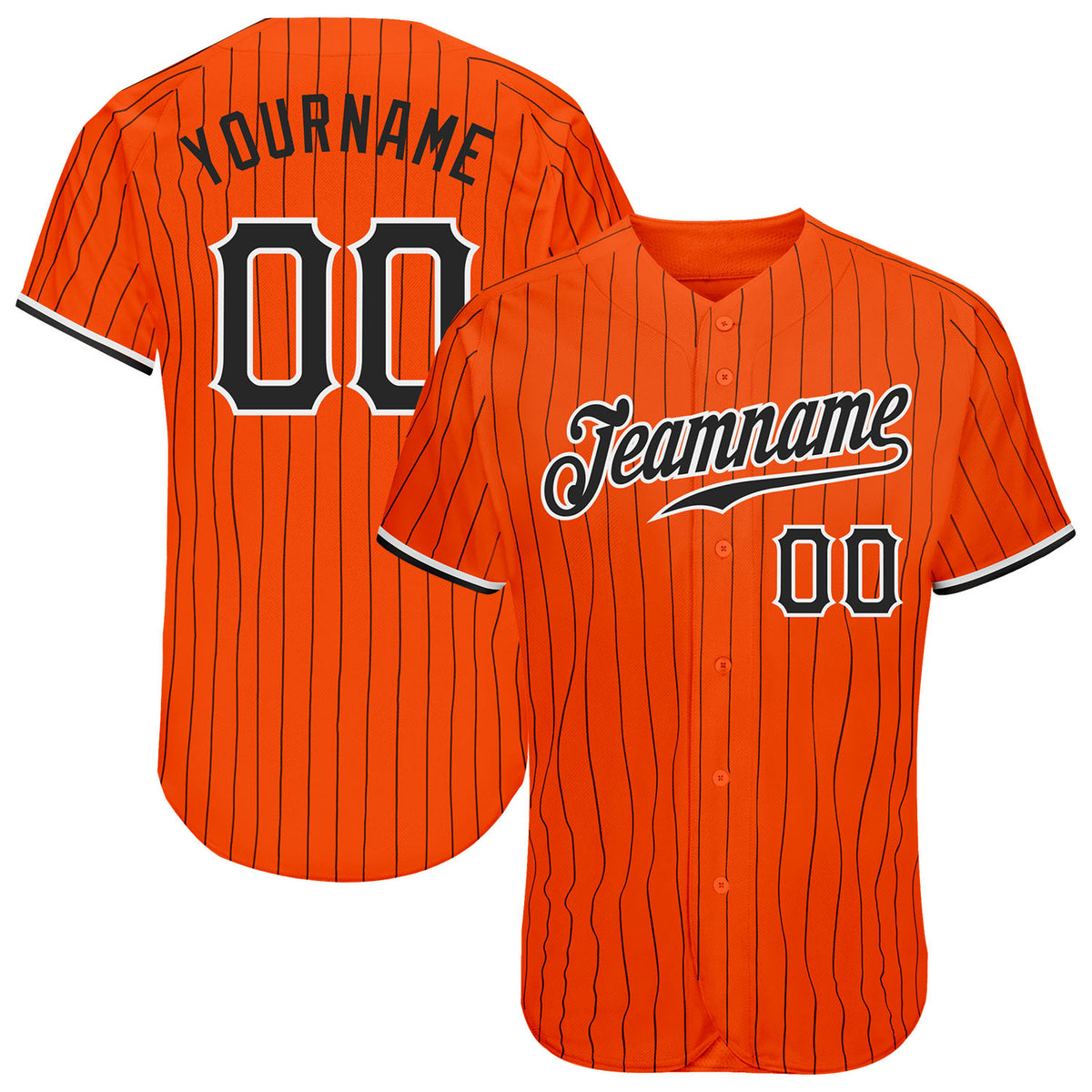 Cheap Custom White Green Pinstripe Green-Orange Authentic Baseball Jersey  Free Shipping – CustomJerseysPro