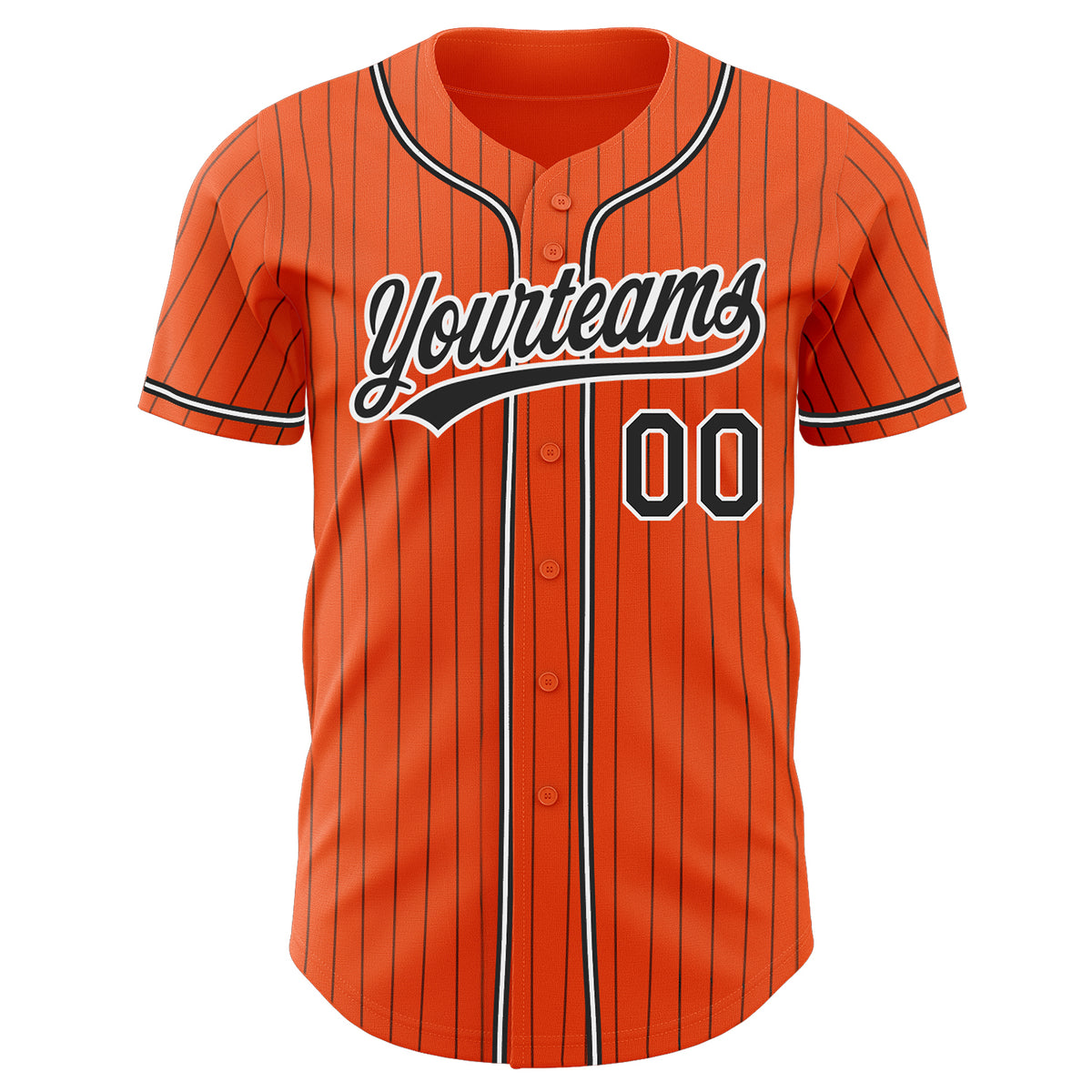 Custom Baseball Jersey Gray Black Pinstripe Orange-Black Authentic Men's Size:XL