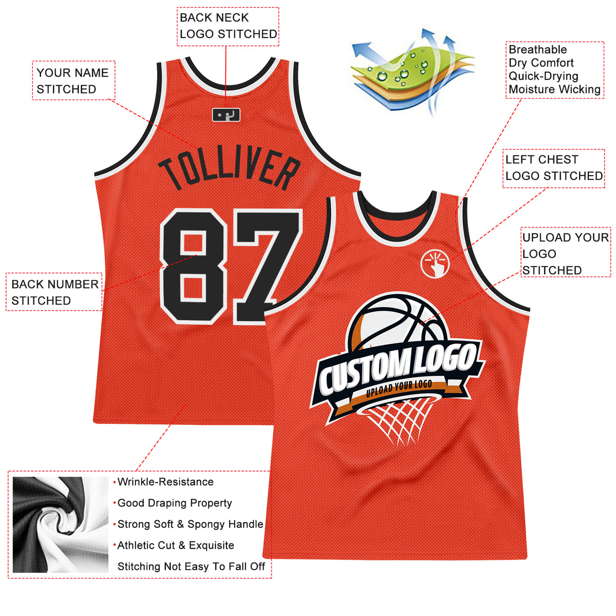 Cheap Custom Orange Orange-White Authentic Throwback Basketball Jersey Free  Shipping – CustomJerseysPro