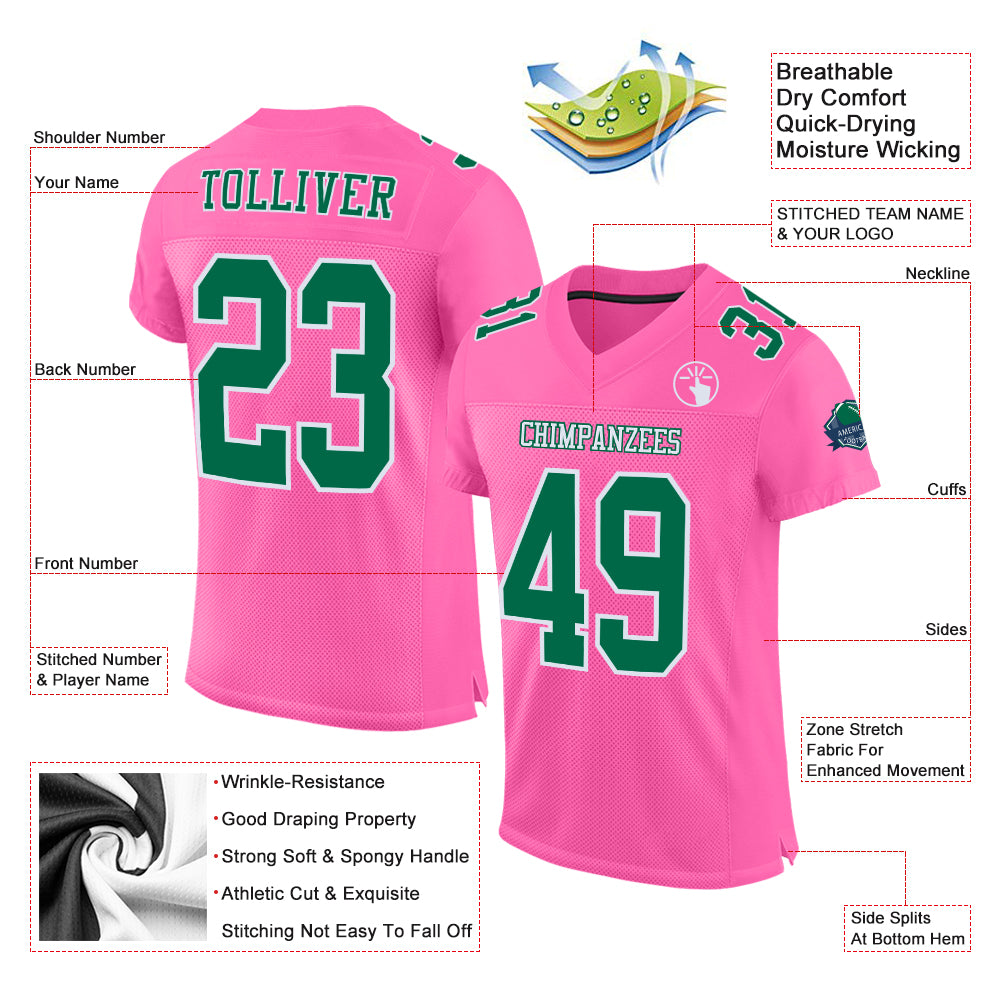 womens pink football jerseys