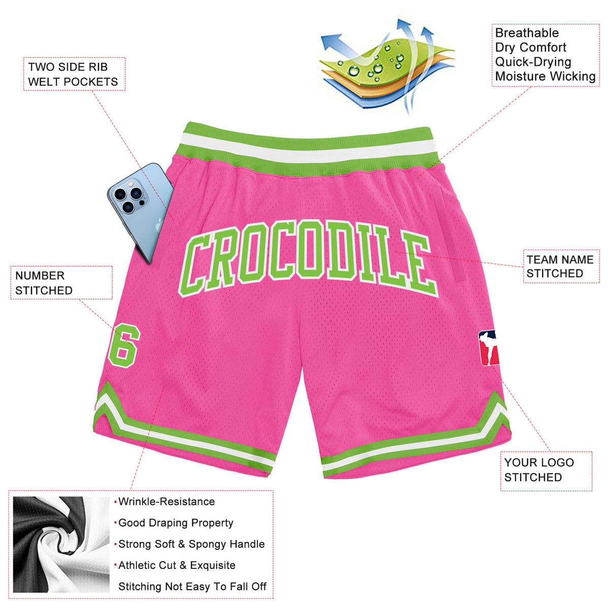 Cheap Custom Pink White-Black Authentic Throwback Split Fashion Basketball  Shorts Free Shipping – CustomJerseysPro