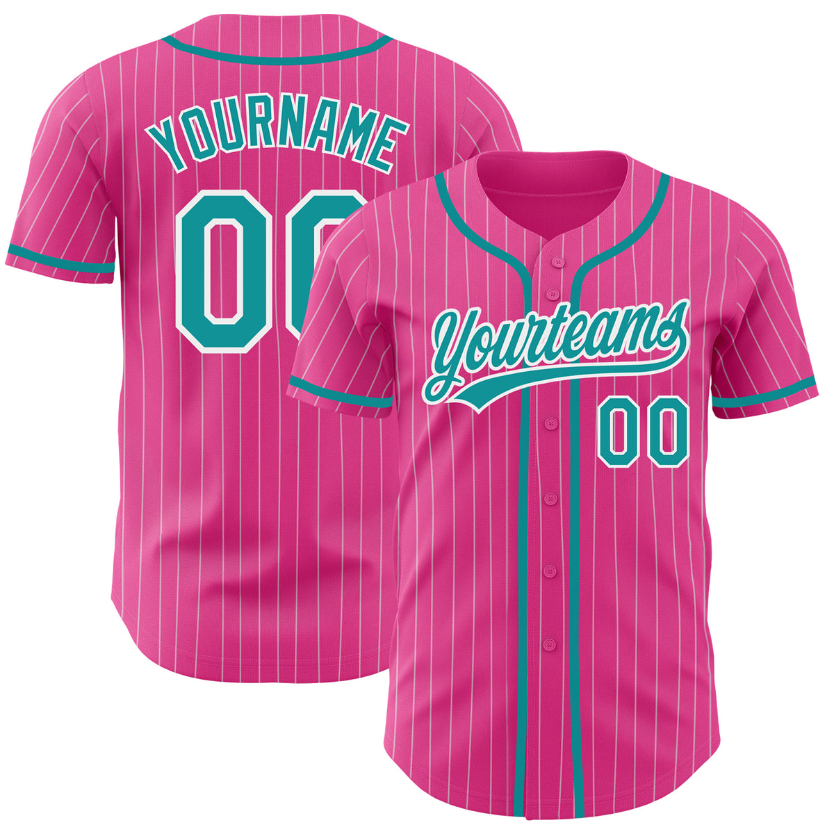 Cheap Custom White Teal Pinstripe Teal-Navy Authentic Baseball Jersey Free  Shipping – CustomJerseysPro