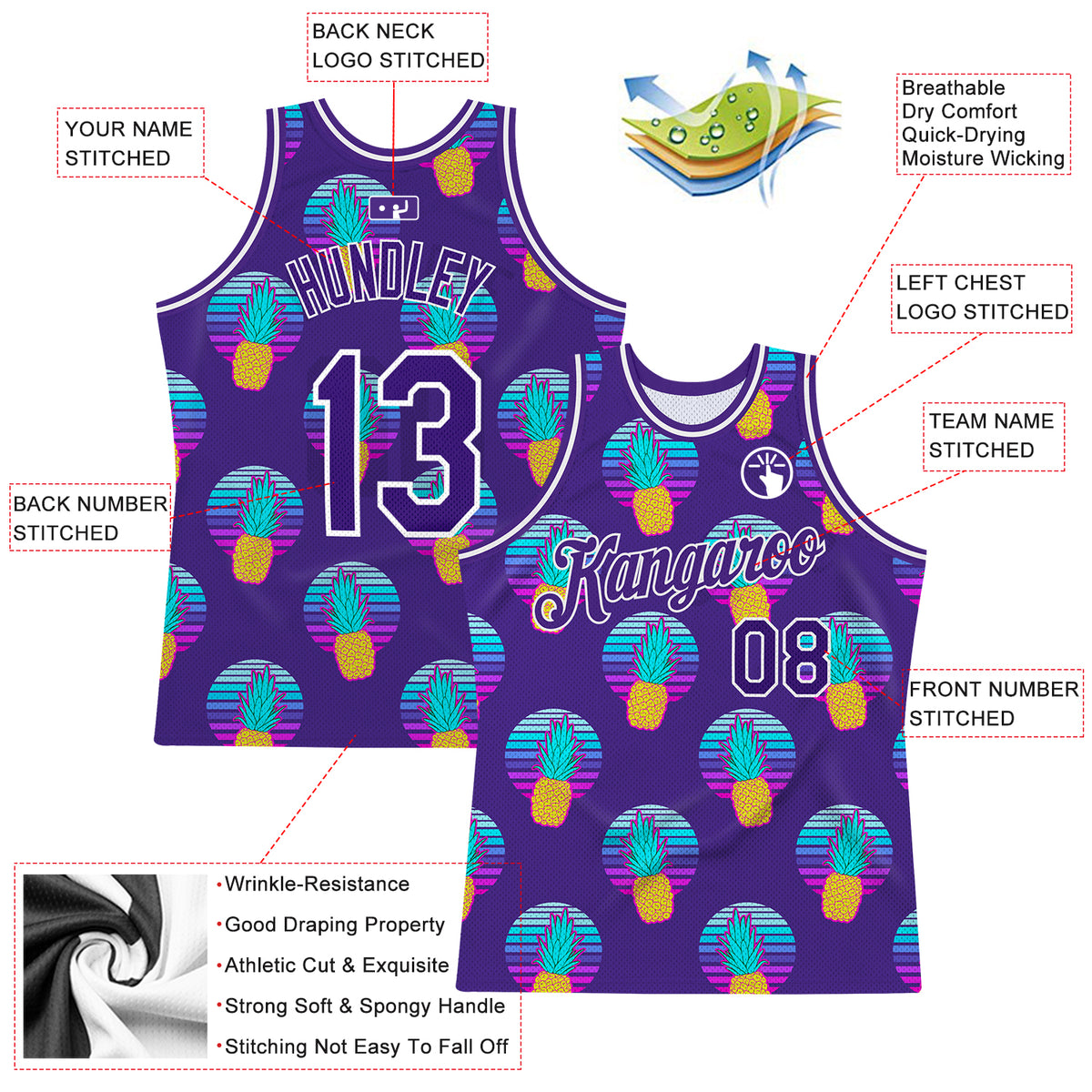 Cheap Custom Purple Gold-White 3D Pattern Design Tropical Plants Authentic Basketball  Jersey Free Shipping – CustomJerseysPro