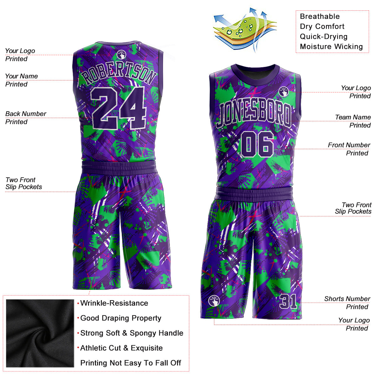 Purple Sublimation Personalized Cool Basketball Uniforms | YoungSpeeds Womens