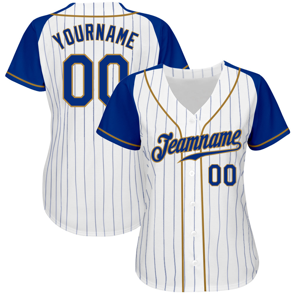 Custom White Old Gold-Royal Authentic Baseball Jersey