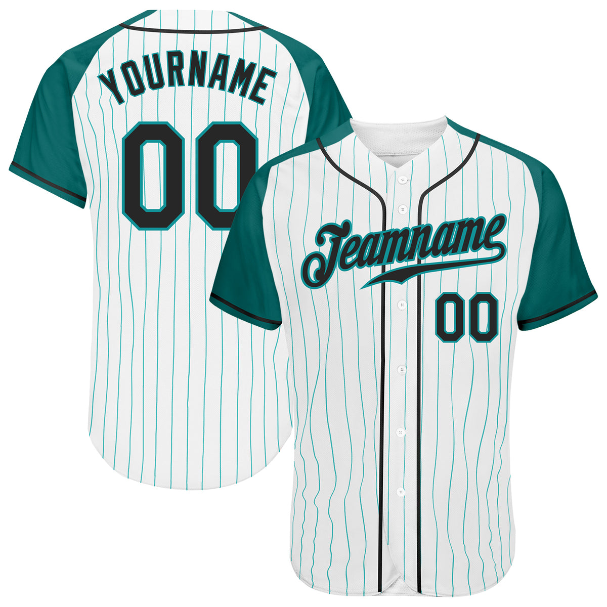  Custom Baseball Jersey Aqua Pinstripe Hip Hop Shirts