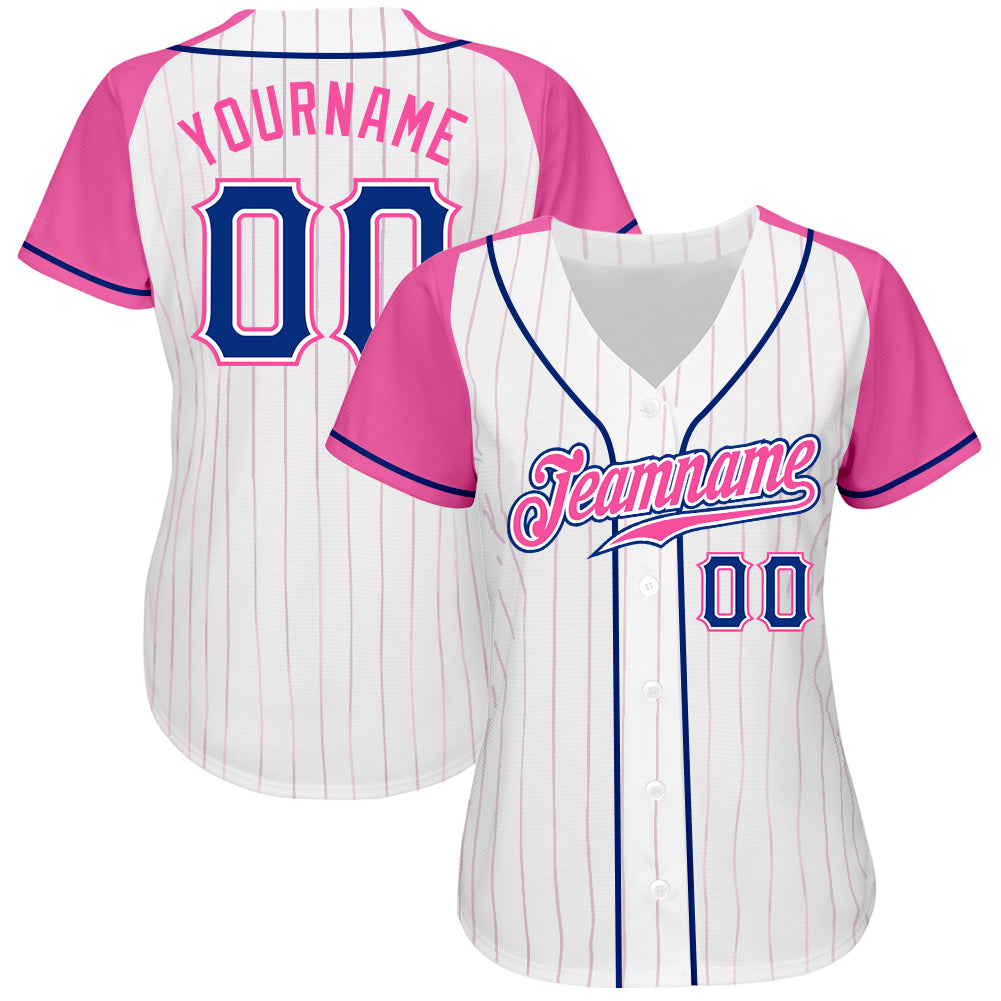 Custom Baseball Jersey White White-Pink Authentic Men's Size:XL