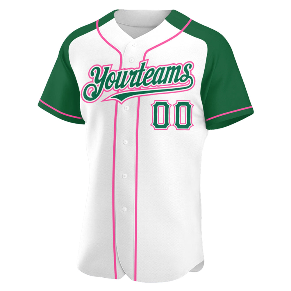 Cheap Custom White Kelly Green Pinstripe Pink-Kelly Green Authentic  Baseball Jersey Free Shipping – CustomJerseysPro