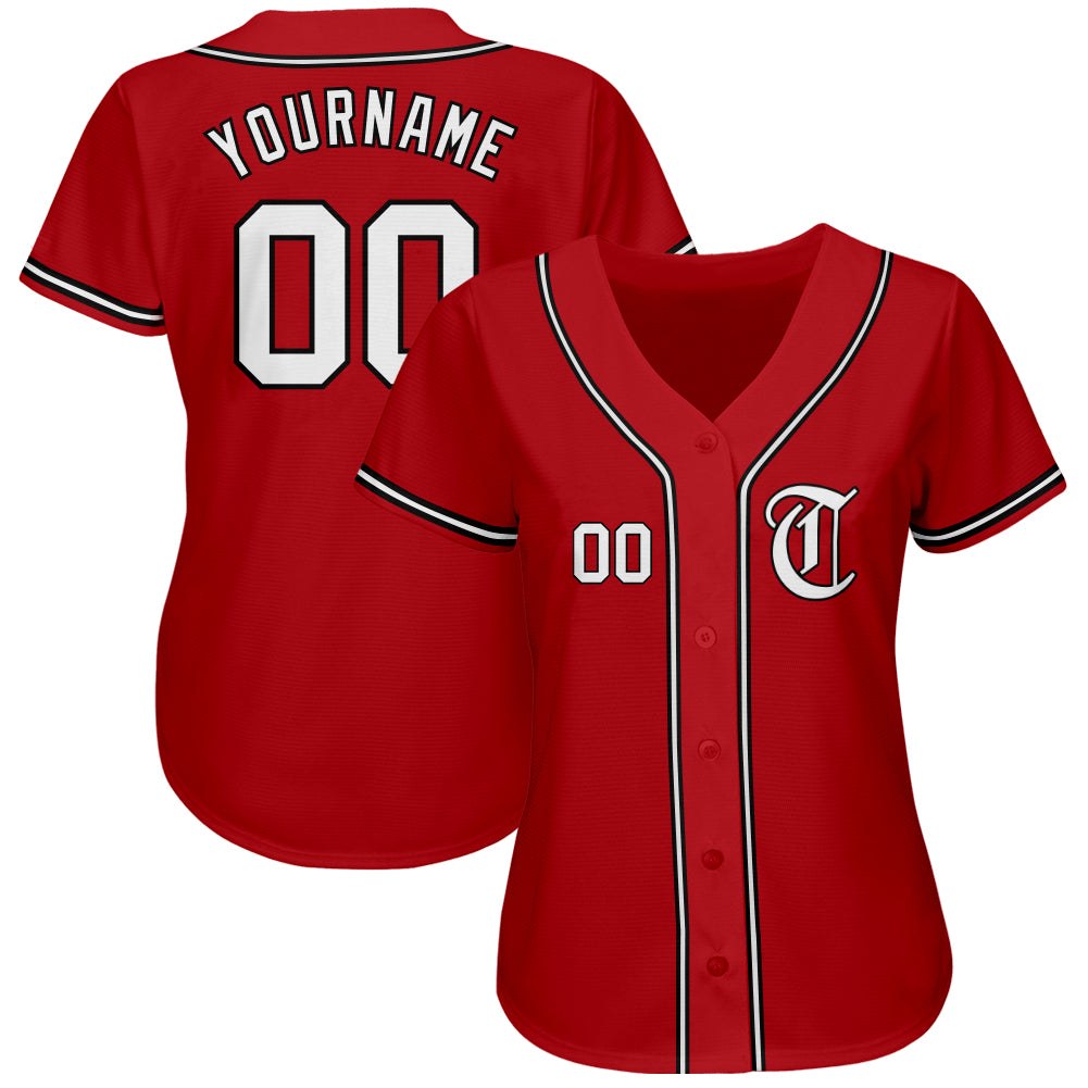 Black Red-White CUSTOM Baseball Jersey -  Worldwide Shipping