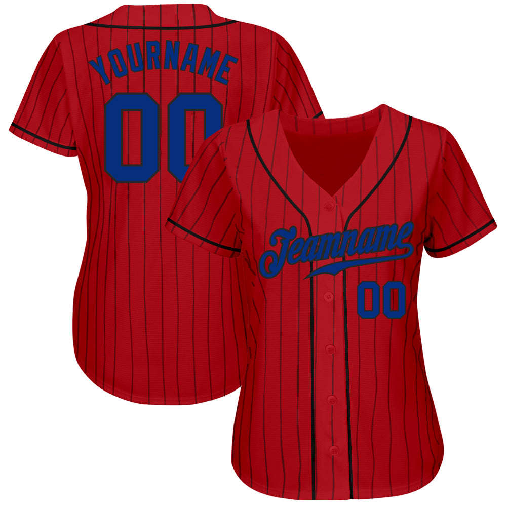 Custom Red and Black Baseball Jersey