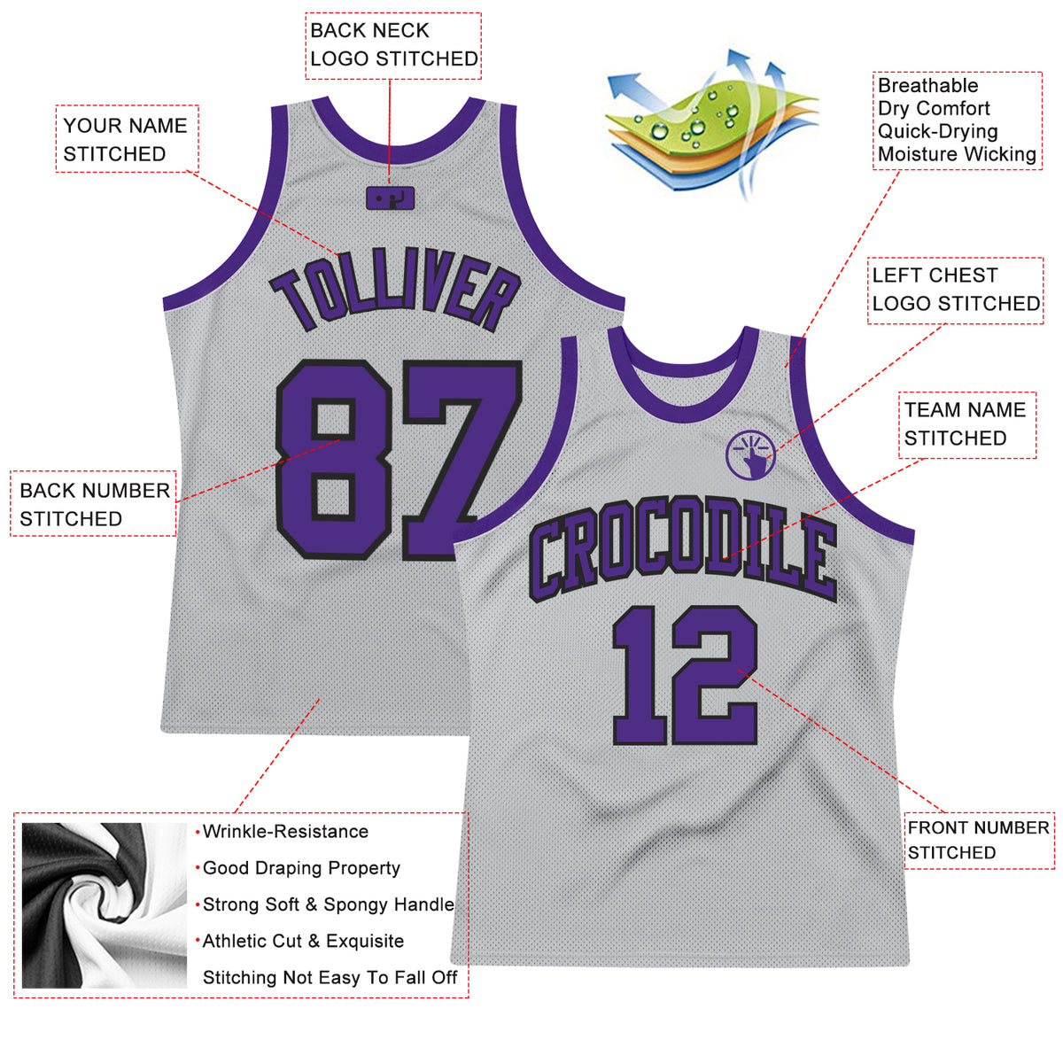 Custom Black Purple-Gold Authentic Throwback Basketball Jersey Discount