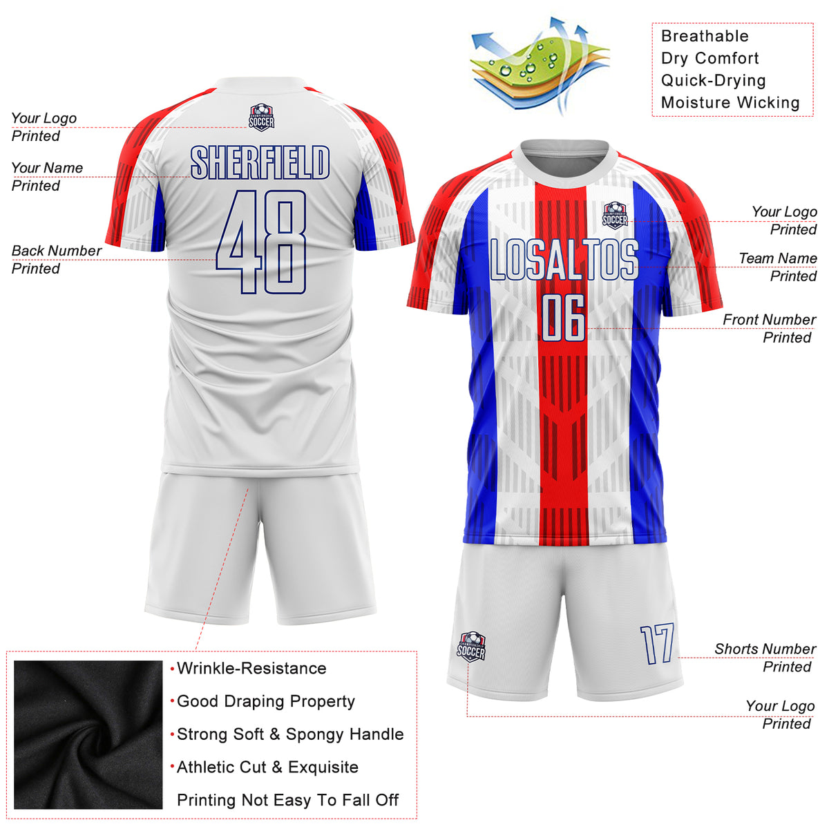 Cheap Custom Red Green-White Sublimation Soccer Uniform Jersey Free  Shipping – CustomJerseysPro