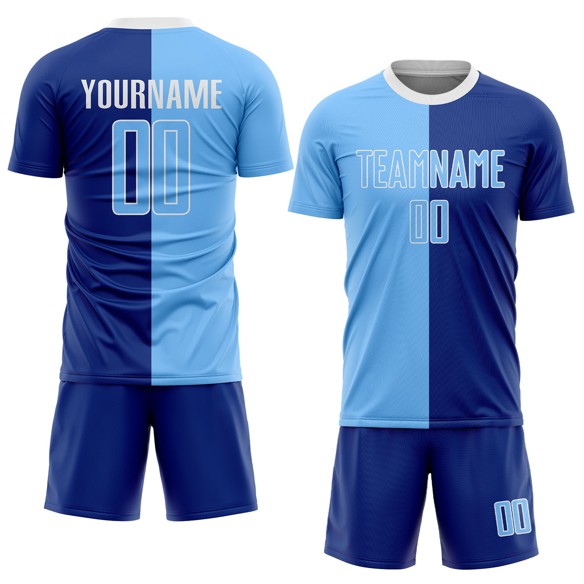 Custom Royal White-Light Blue Sublimation Soccer Uniform Jersey Fast  Shipping – FiitgCustom