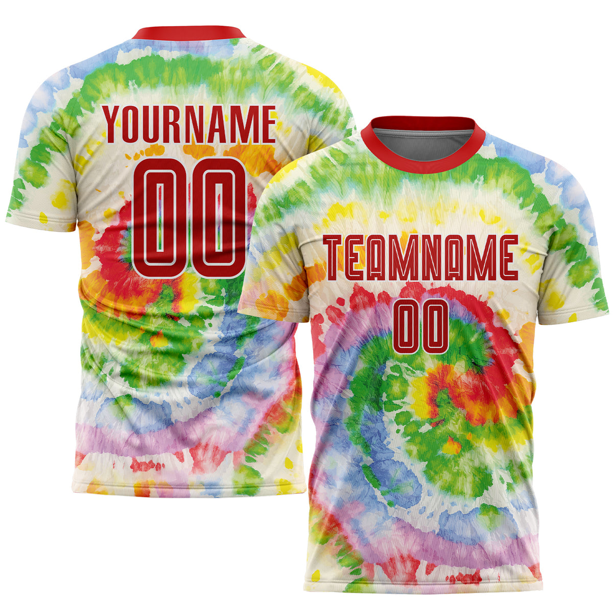 Custom Red White Sublimation Soccer Uniform Jersey Discount