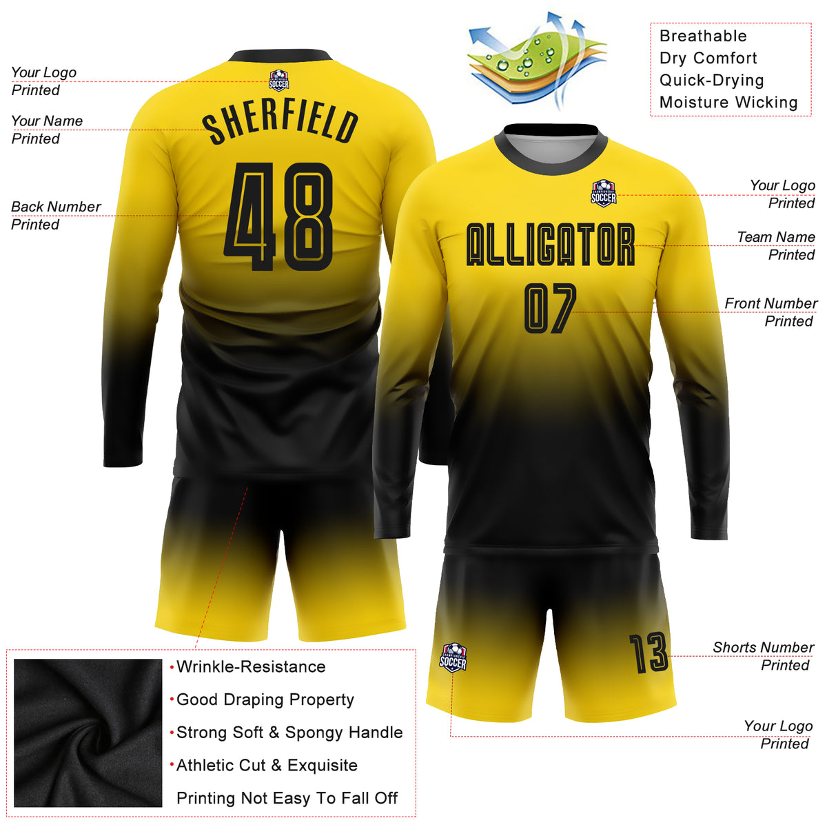 Cheap Custom Black Old Gold Tiger And Peacock Sublimation Soccer Uniform  Jersey Free Shipping – CustomJerseysPro