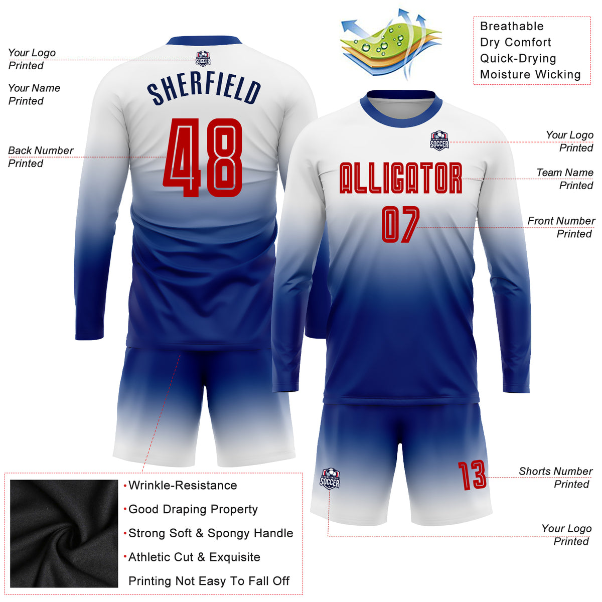 Cheap Custom Royal Red-White Sublimation Serbian Flag Soccer Uniform Jersey  Free Shipping – CustomJerseysPro