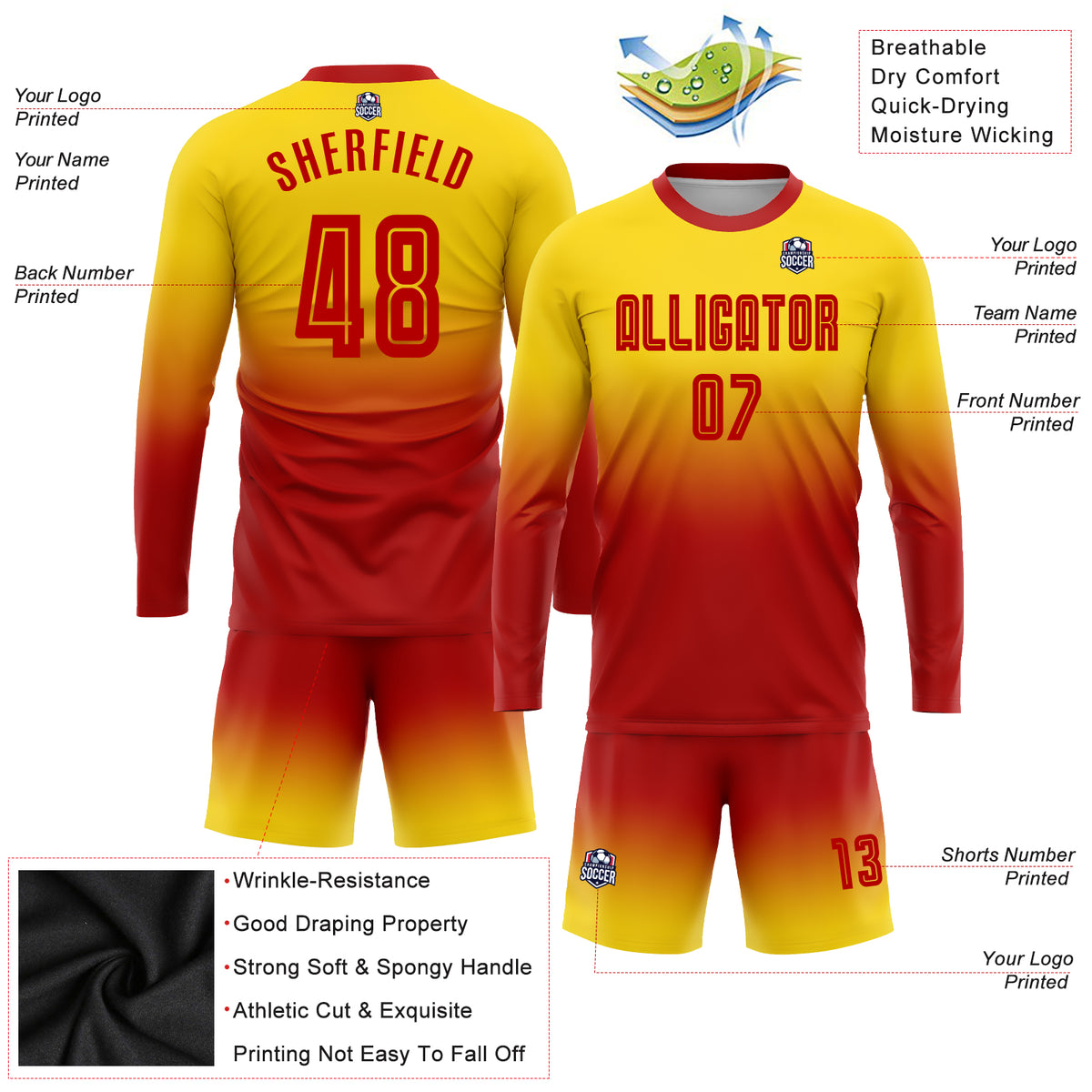 Custom Orange Crimson-Old Gold Sublimation Soccer Uniform Jersey Fast  Shipping – FiitgCustom