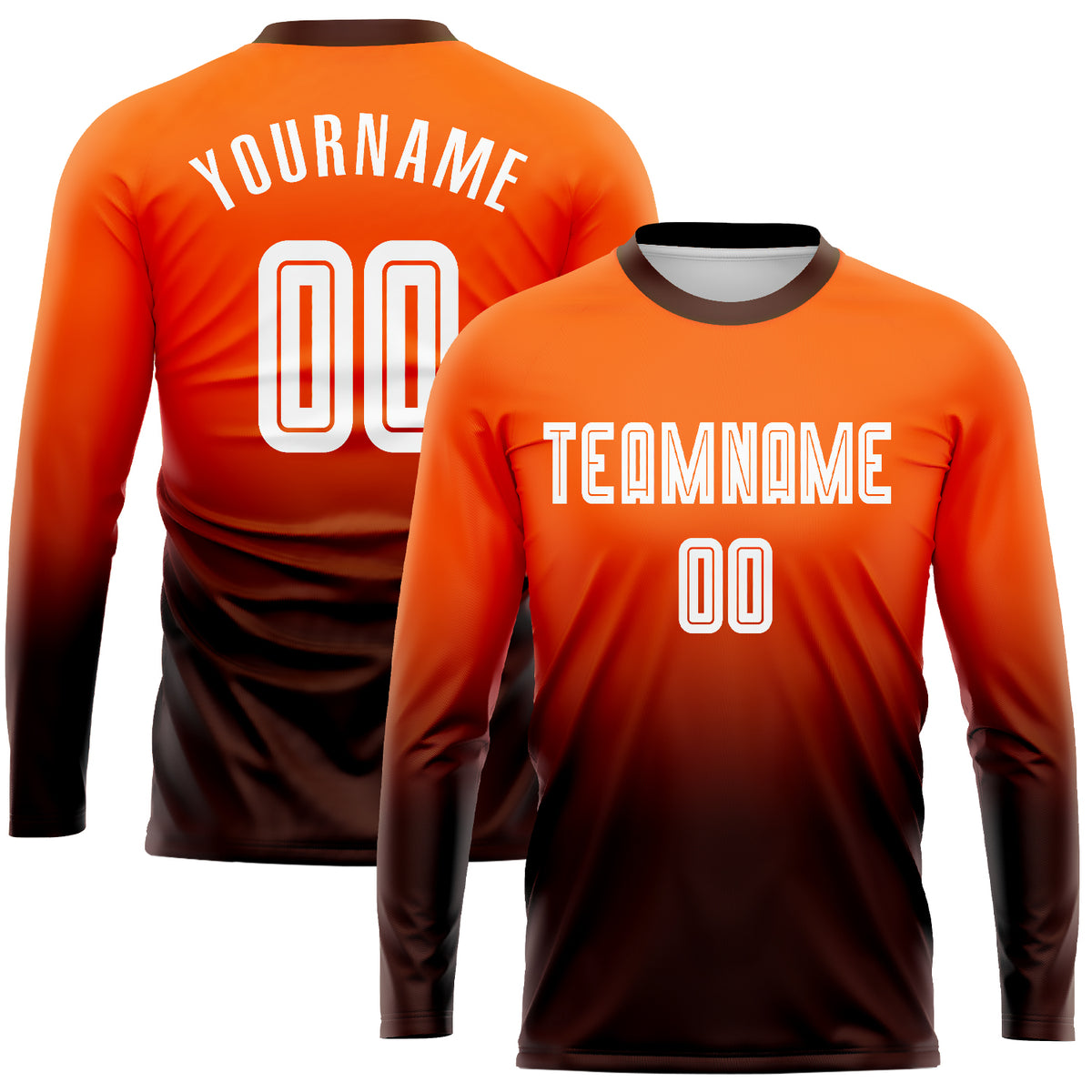 Custom Black Orange-White Split Fashion Football Jersey Youth Size:S