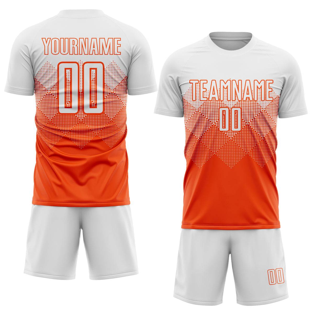 Custom Black Orange-White Sublimation Split Fashion Soccer Uniform Jersey  Discount