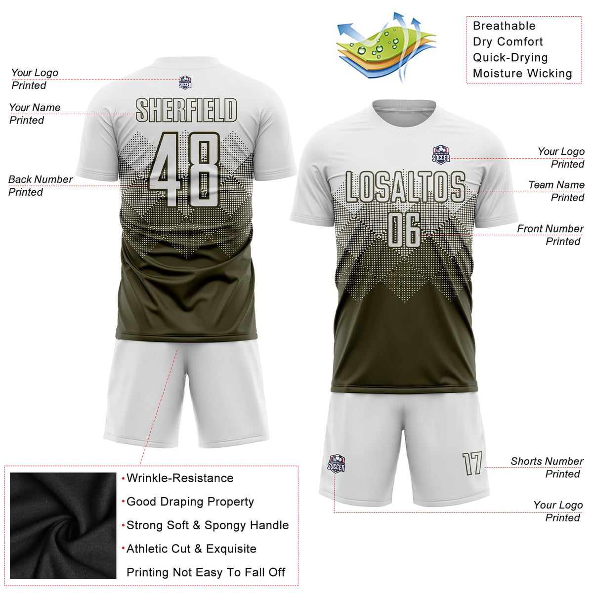 Custom Camo White-Black Sublimation Salute To Service Soccer