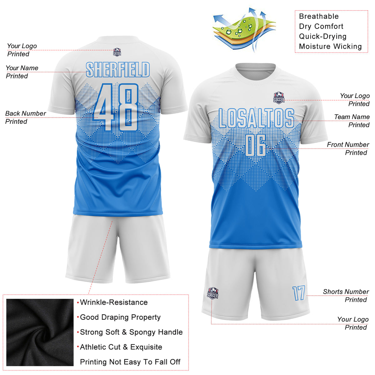 Wholesale jersey sky blue soccer For Effortless Playing 