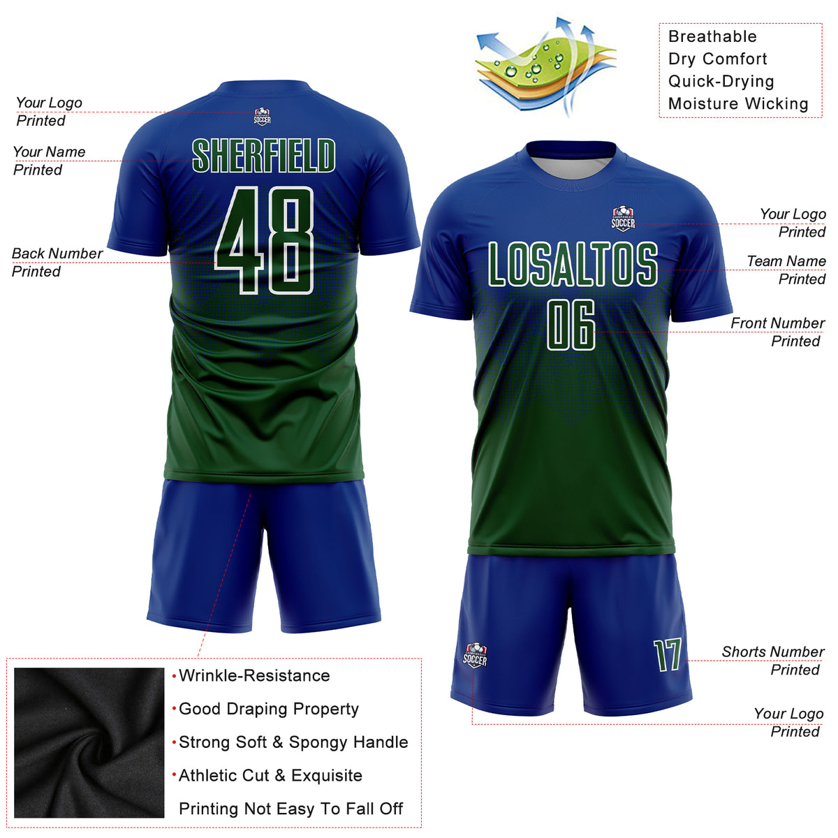 Coolest Soccer Jerseys - Green/White Flexible, Cheap, Durable Jerseys –  Sarson Sports USA, Inc.