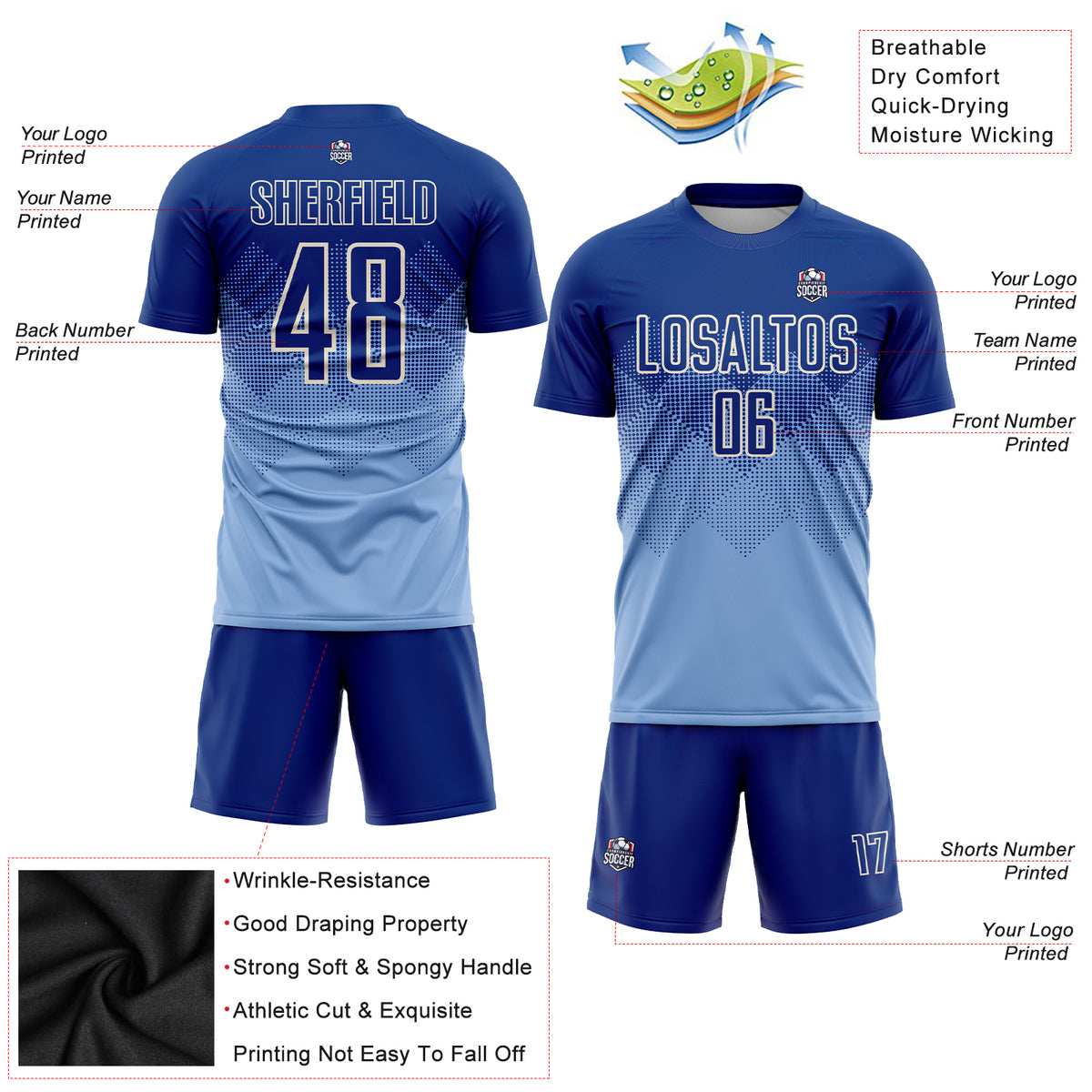 Cheap Custom Light Blue Texas Orange-Cream Sublimation Soccer Uniform  Jersey Free Shipping – CustomJerseysPro