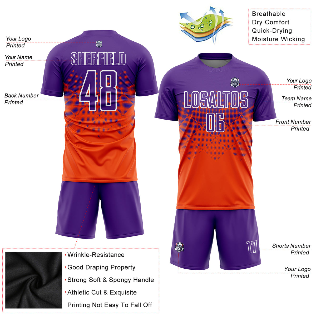 Cheap Custom Brown Blaze Orange-White Sublimation Soccer Uniform Jersey  Free Shipping – CustomJerseysPro