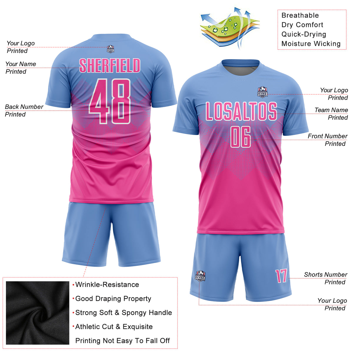 light blue soccer jersey team