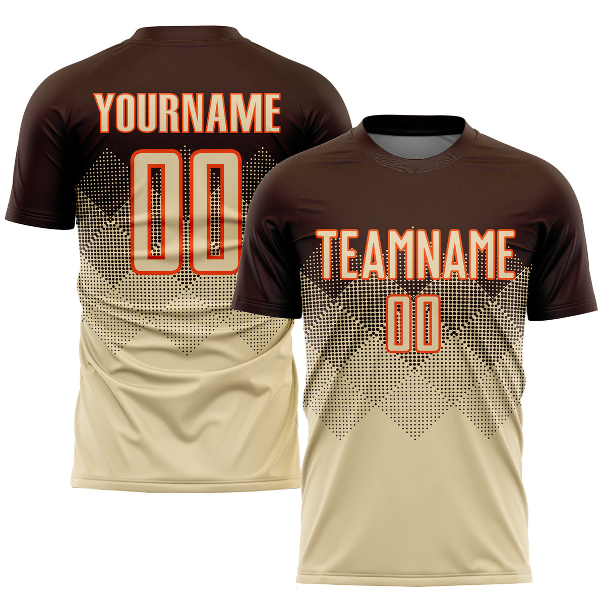 Custom Camo Texas Orange-Brown Sublimation Salute To Service Soccer Uniform  Jersey Discount