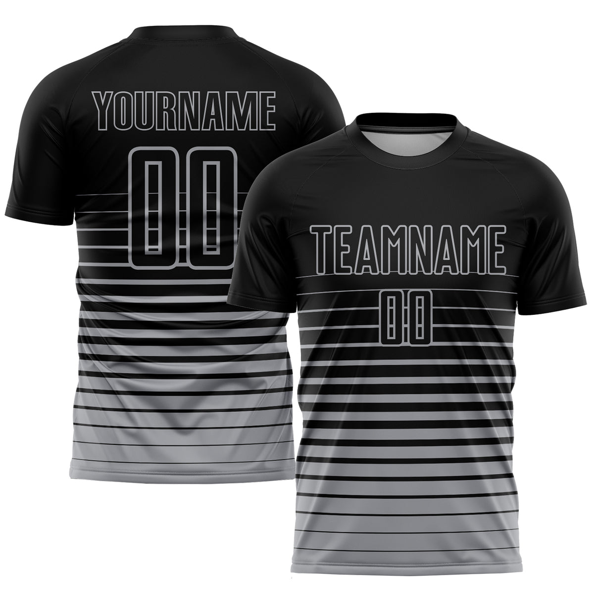 Custom Gray Black Sublimation Fade Fashion Soccer Uniform Jersey Discount