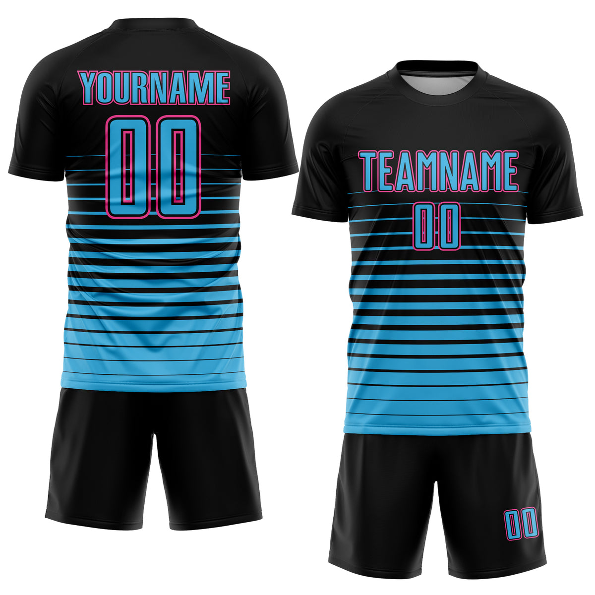 Sky Blue Striped - Custom Soccer Jerseys Kit Sale for Women