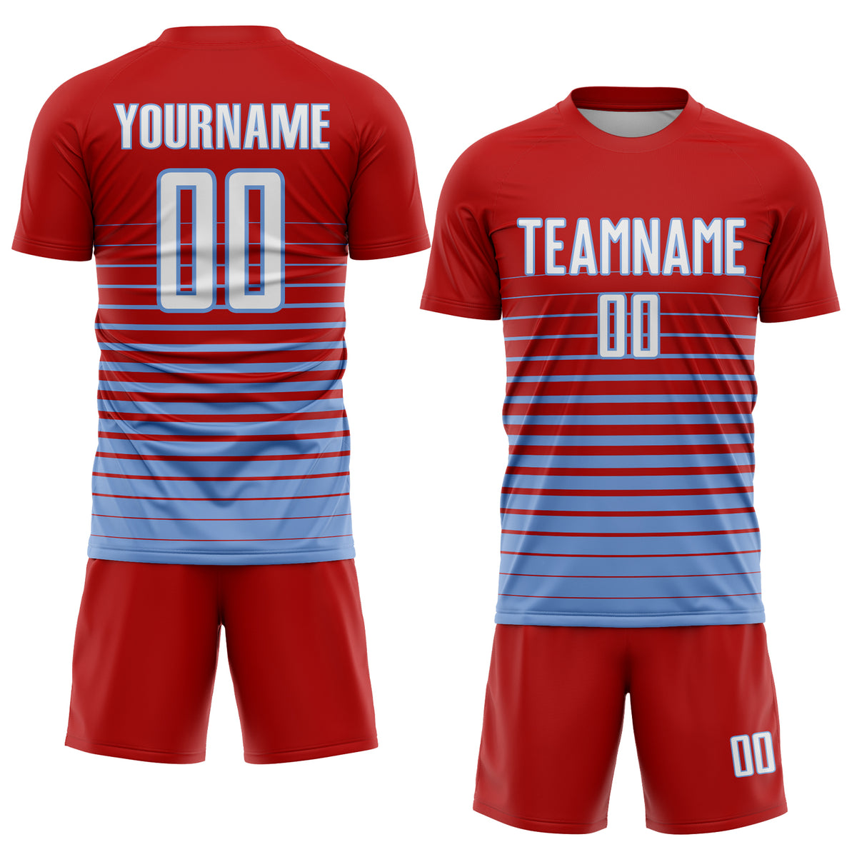 White and Blue Pinstripe - Women Custom Soccer Jerseys Design