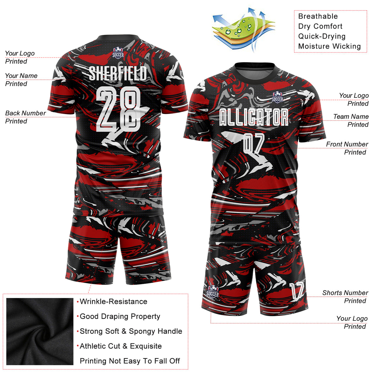 Source Custom 5XL Red Color Sublimation Design Cheap Soccer Uniform Set  Football Jersey Shirt on m.