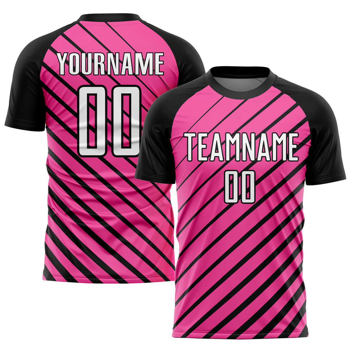 Custom Soccer Uniform Jersey Pink White-Black Sublimation Fade -  Personalized Your Name, Number, Logo