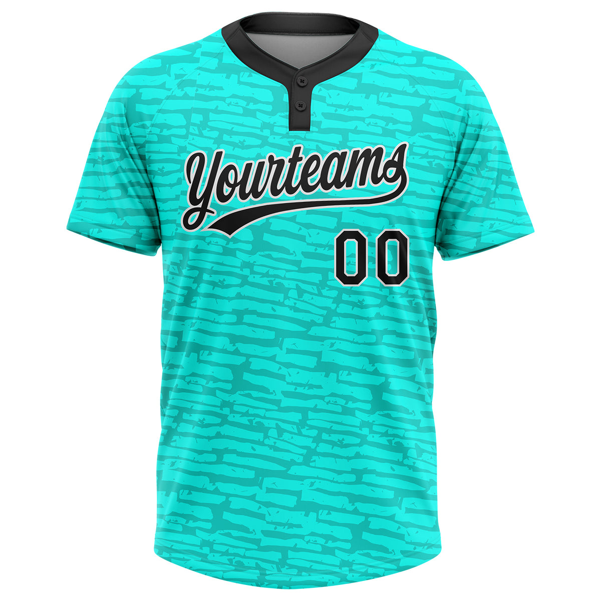 Cheap Custom Teal Purple-White Two-Button Unisex Softball Jersey