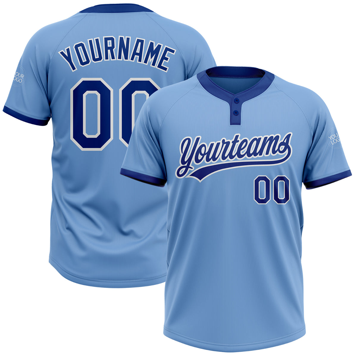 Cheap Custom White White-Light Blue Two-Button Softball Jersey Free  Shipping – CustomJerseysPro