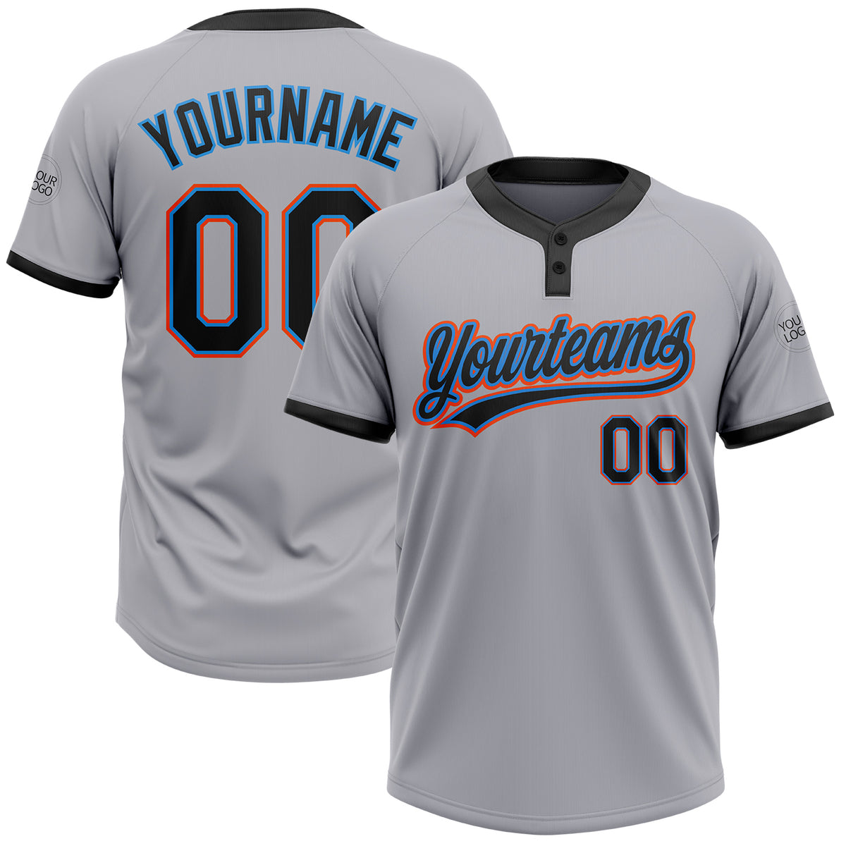 Cheap Custom Navy Orange-Powder Blue Two-Button Unisex Softball Jersey Free  Shipping – CustomJerseysPro