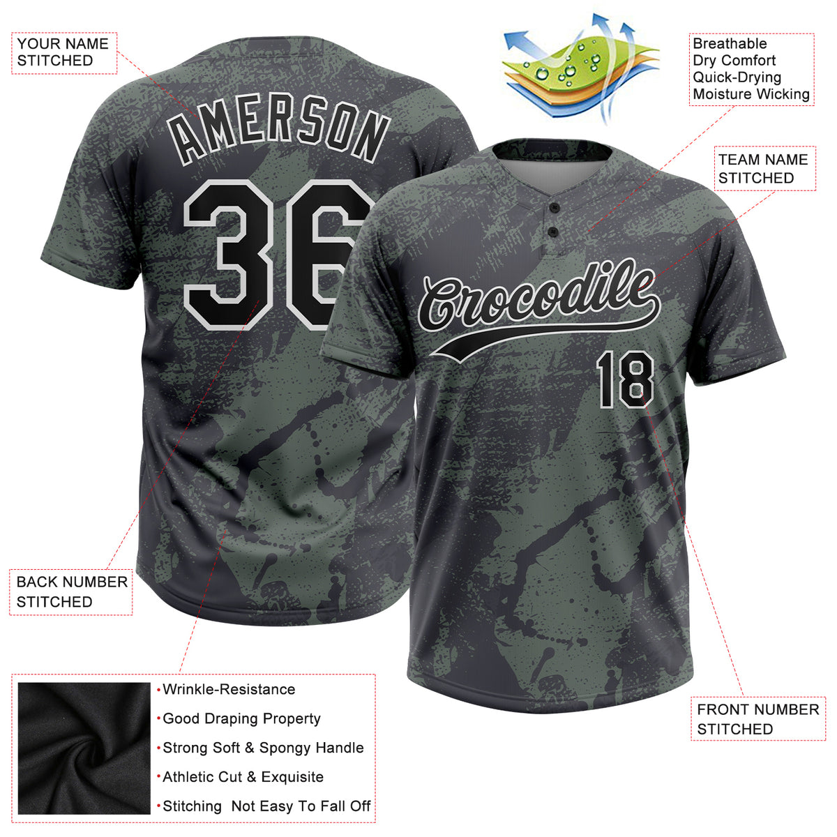 Cheap Custom Olive Black-White 3D Salute To Service Two-Button Unisex  Softball Jersey Free Shipping – CustomJerseysPro